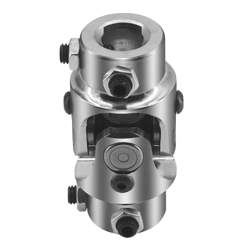 3/4 DD X 3/4 DD Steering Shaft Universal U Joint Coupling, Powder Coated Universal Steering Shaft Coupler Chrome Steel, 3/4" DD to 3/4" DD Single Steering Shaft Joint