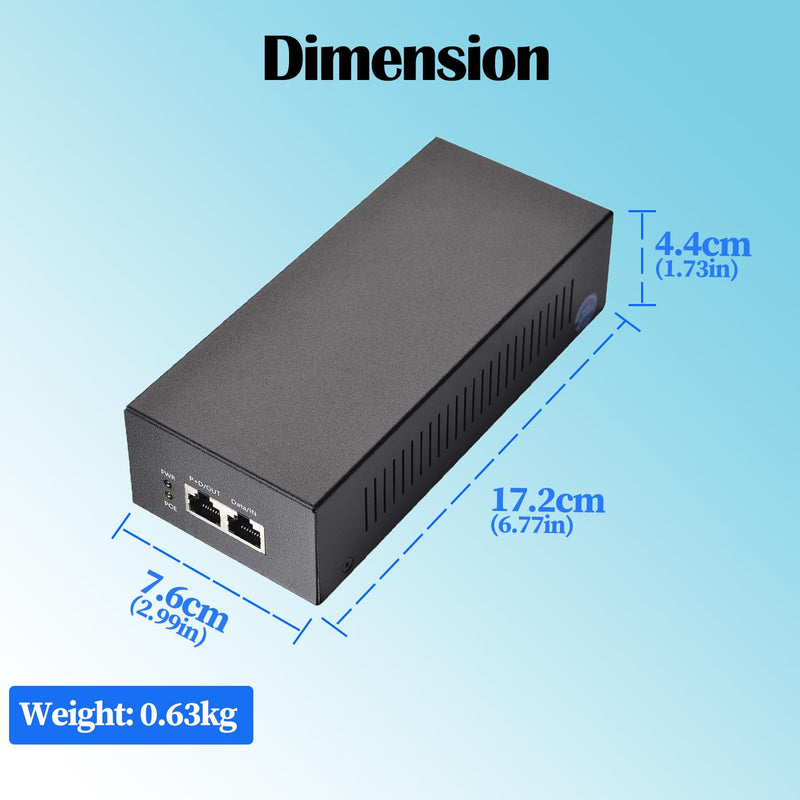 10G 90W PoE Injector, Convert Non-PoE to PoE++ Adapter, IEEE802.3af/at/bt Standard, 1/2.5/5/10Gbps Network via RJ45, Up to 100M Distance, Plug&Play (PSE90BT-10G) 10G 90W (PSE90BT-10G)