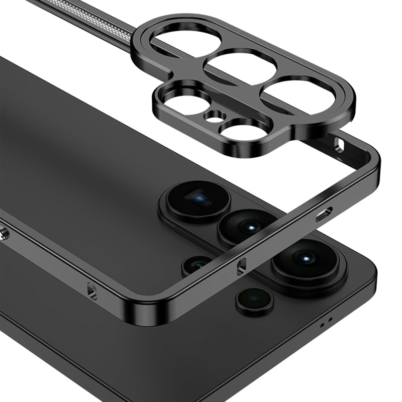 Designed for OnePlus 15R Cases Ultra-Thin Metal Bumper Case Lightweight Aluminum Alloy Frame Heat Dissipation Design Seahorse Buckle & Precise Cutouts,Silver Silver