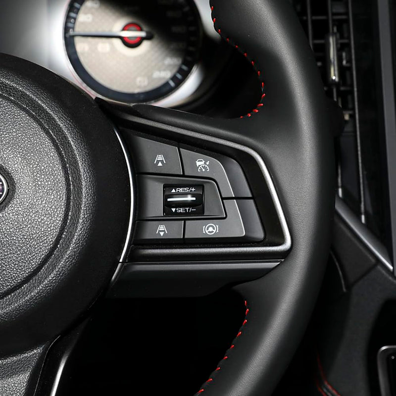Kolya Compatible with 2019-2025 Subaru Forester Outback Crosstrek Accessories Steering Wheel Frame Tirm Button Cover (Matte Black) Matte Black