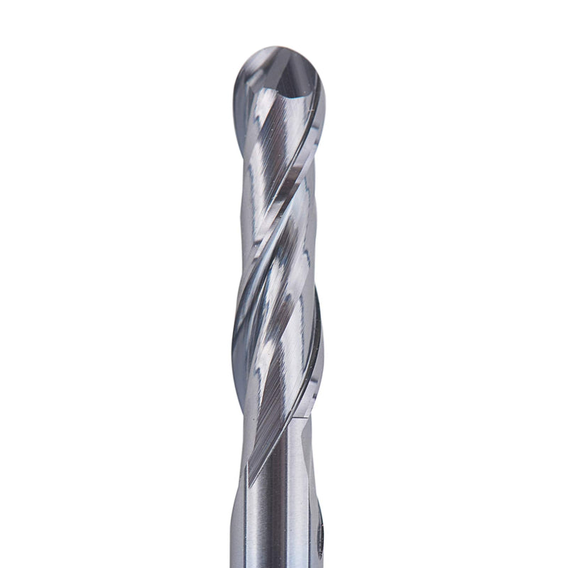 SpeTool 5Pcs Ball Nose Router Bits 1/8" Cutting Diameter Milling Tool HRC55, 1/8" Shank Up Cut Spiral CNC Tool D1/8"