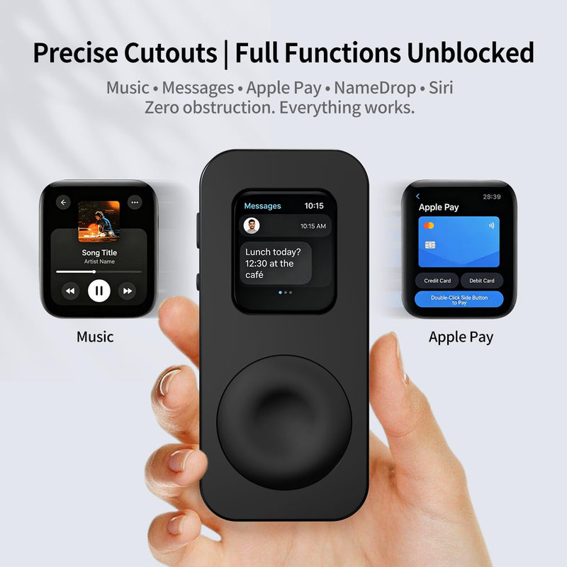 Glossy Zinc Alloy Case for Apple Watch 40mm Series SE3/SE2/SE/6/5/4, Classic iPod Retro Style Protective Cover with Click Wheel, Quick Detachable, Multi Vivid Colors Black For 40mm Series SE3/SE2/SE/6/5/4