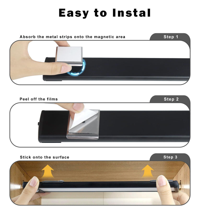 88LED Motion Sensor Under Cabinet Lights Indoor, 3 Color Temps Dimmable Closet Lighting, Rechargeable Wireless Magnetic Strip Night Counter Light for Hallway, Stair, Drawer, Wardrobe(2Pack, 12.7inch) 88LED-12.7inch