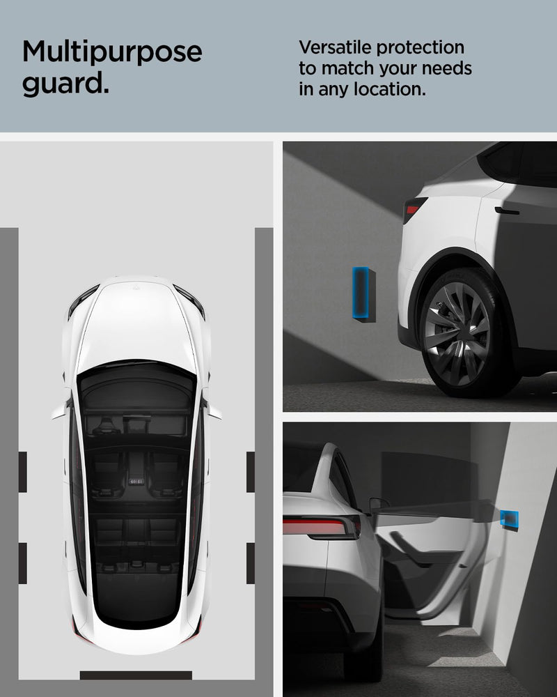 Spigen Garage Wall Protector for Car Doors Shock-Absorbent EVA Foam [2 Pack] with EZ Peel & Mesh Fabric Adhesive [Perfect for Small Garages] for Anti-Collision, Car Door, Bumper Black
