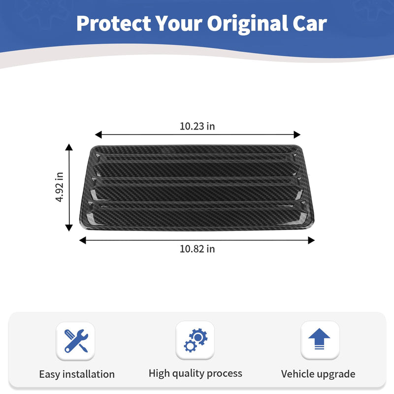 for Silverado Hood Scoops Trim Cover Decal Carbon Fiber for Chevrolet Silverado 2022 Up Black ABS Carbon Fiber Exterior Accessories