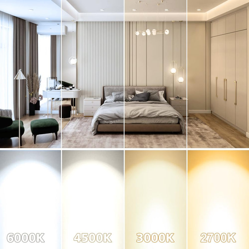 2 Inch LED Downlight, Recessed Lighting Dimmable Ceiling Light, 3W, 5500K Daylight White, CRI80 with LED Driver(35W Halogen Equivalent), 4 Pack White/4 Pack