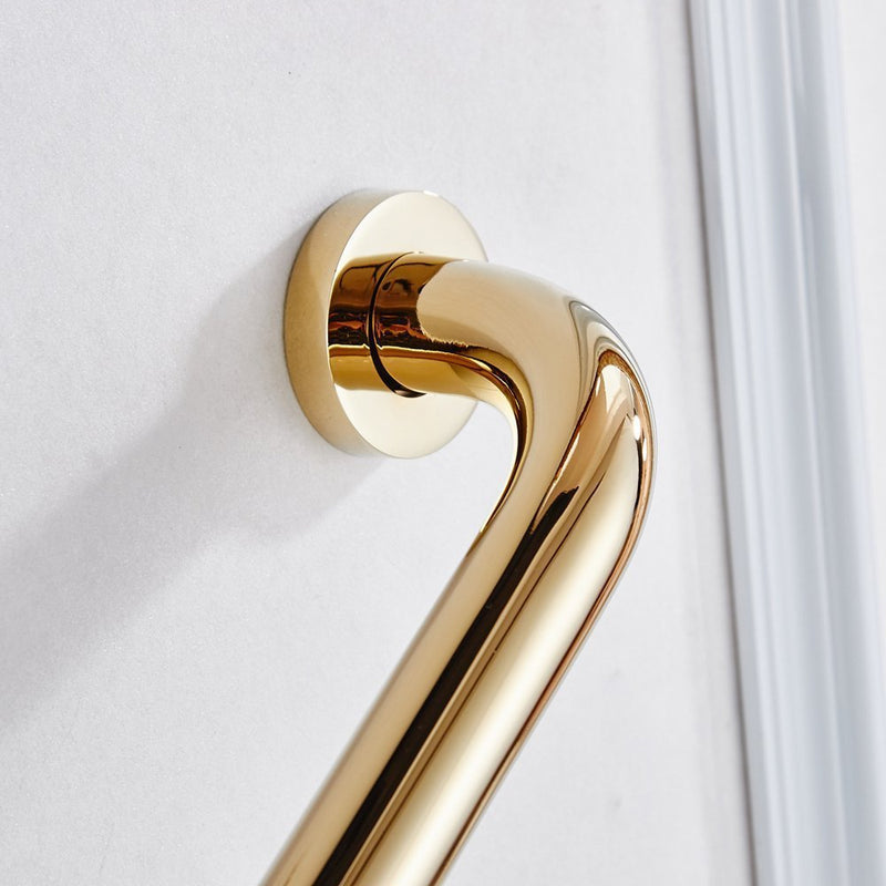 Leyden Brass Shower Grab Bar，Gold Support Bar Bathroom Hand Safety Handrail for Elderly Wall Senior Rail Handle for Tub, Toilet 12 Inch