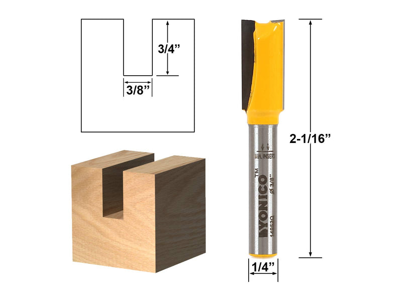 YONICO Router Bits Set Straight 5 Bit 1/4-Inch Shank 14522q 5 Bit Set - 1/4" Shank