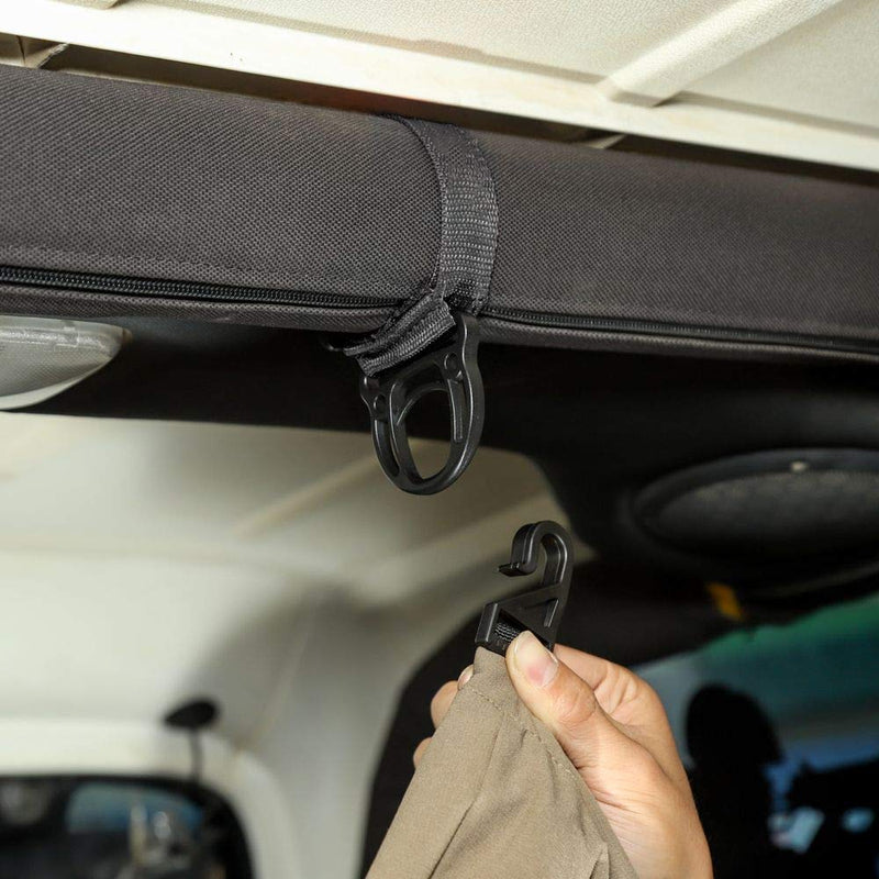 2PCS Roll Bar Coat Hanger Clothes Hook for Jeep Wrangler CJ YJ TJ LJ JK JKU JL JLU JT Sports Sahara Freedom Rubicon & Unlimited X 2/4 Door (Black) Black