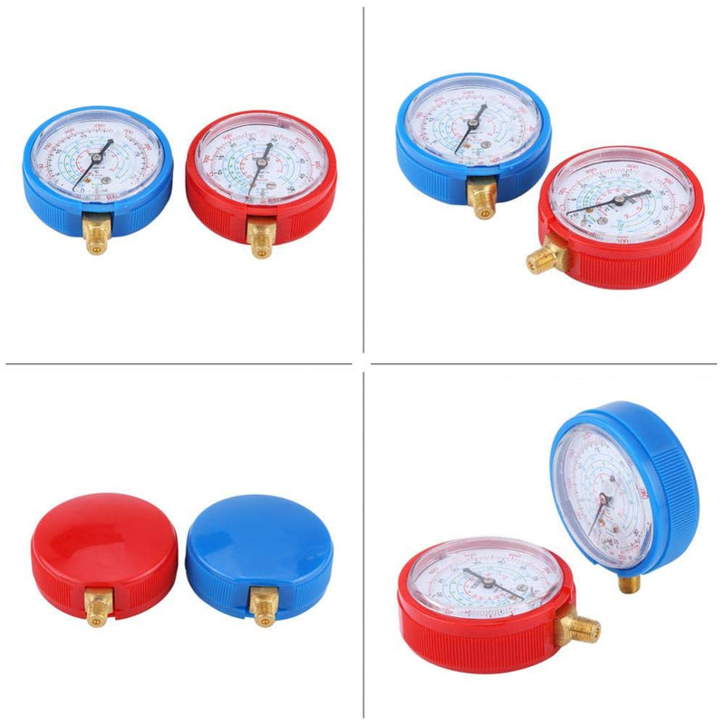Refrigerant Gauge,One Pair of Refrigerant Low and High Pressure Gauges 11.2mm Fit for Air Conditioner R410A R134A R22 PSI KPA