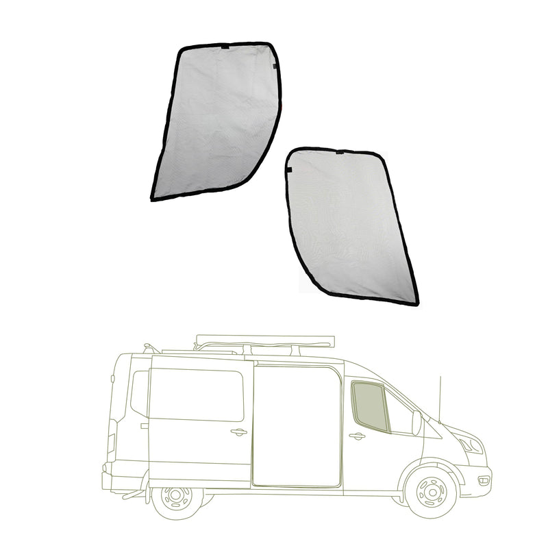 VanEssential Front Door Bug Screens (Pair) Designed for Mercedes-Benz Sprinter Van Years 2007- Current (Models:VS30 & NCV3) Black Front Doors (Pair)