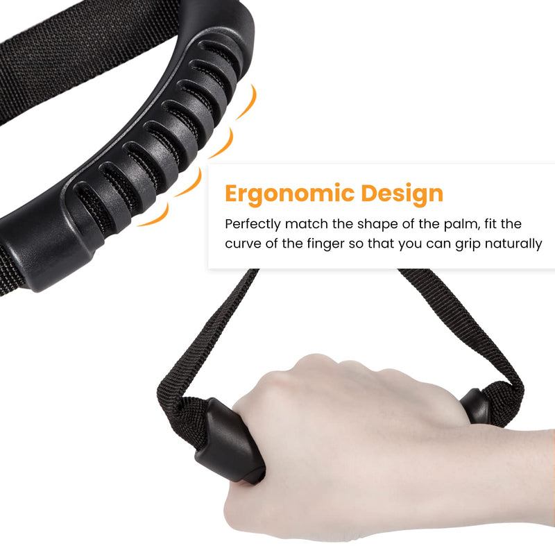 E-cowlboy Auto Cane Grab Bar - Portable Standing Aid Nylon Grip Mobility Assist Device (Black, 2 Pack) Black