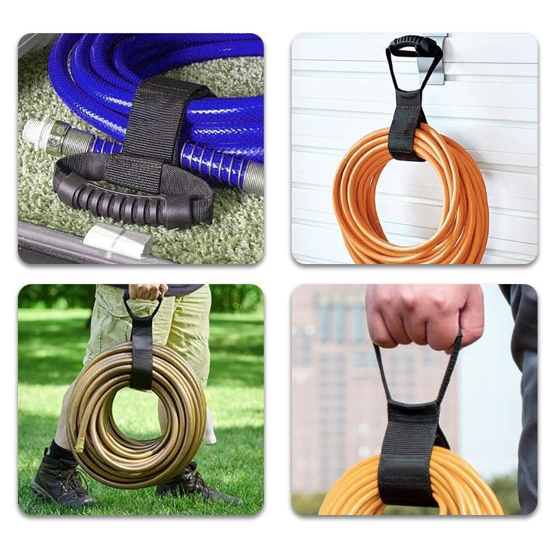 Heavy Duty Cord Storage Straps, Reusable Extension Cord Organizer Wraps with Carry Handle, Durable Strap Holder for Garden Hoses, RV Cables, Industrial Electrical Wire Accessories (Small) Small