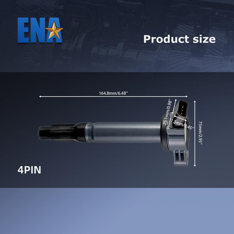 ENA Ignition Coil Pack Compatible with Lexus Toyota ES350 GS300 GS350 IS250 IS350 LS460 LX570 RC300 RC350 RX350 Highlander 4Runner Camry Sienna RAV4 Tundra Venza Avalon tC Evora Replacement for UF487 1