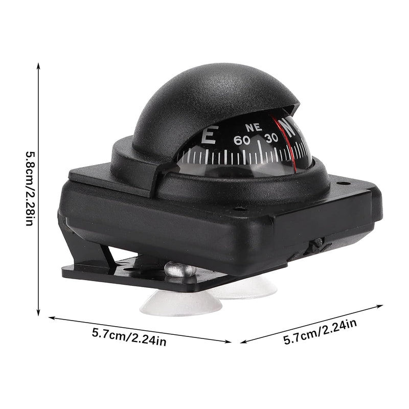 Automotive Compass Ball, Dashboard Adjustable Foldable Navigation Direction Pointing Guide Ball, Magnetic Compass with Adhesive Tape for Auto Cars Boats RV Vehicle Outdoor