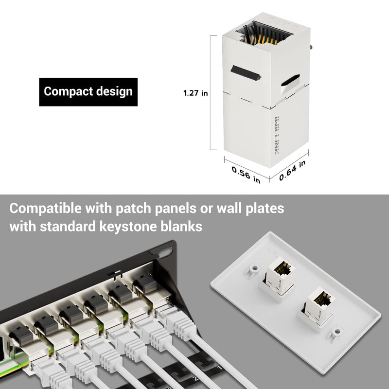 iwillink 10Gbps CAT7 Coupler RJ45 Keystone Shielded Coupler 25-Pack, Ethernet Coupler, Female to Female Keystone Jack, STP Keystone Insert for Cat7/Cat6a/cat6/cat5e Cable 25 Pack Cat7