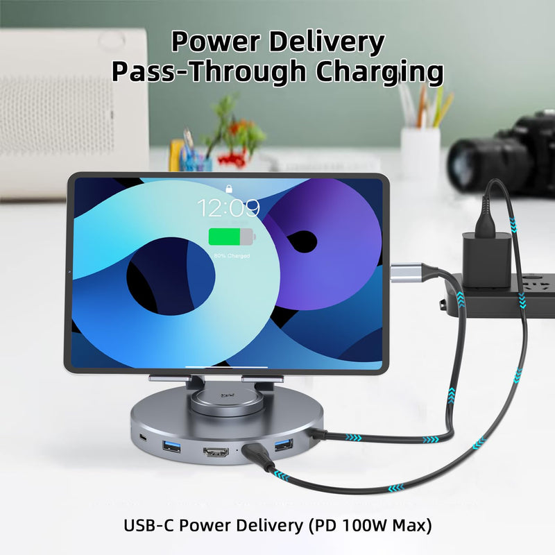 Docking Station for Steam Deck ROG Ally - 10 in 1 Stream Deck Dock with HDMI 2.0 4K@60Hz, SD/TF, 3.5mm Audio, PD 100W, 3 USB-A 3.0 and Full Speed Charging USB-C Port Compatible with Valve Steam Deck 10 in 1 with 4 USB 3.0