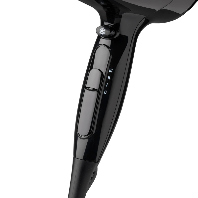  [AUSTRALIA] - TRESemme Fast Dry 2000W Hair Dryer - Super Compact & Lightweight, Quick Drying, 3 Heat & 2 Speed Settings Plus Cool Shot, Black, 9142TU