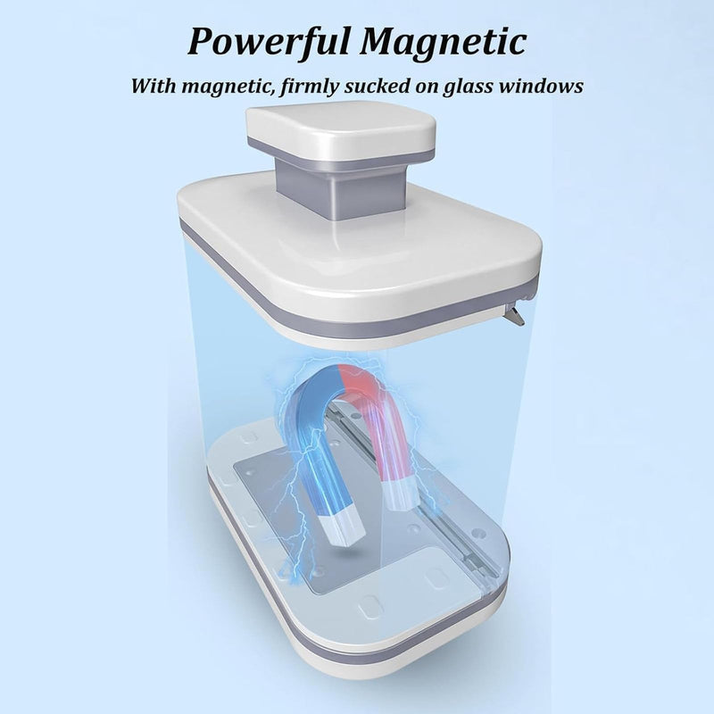 Magnetic Windshield Cleaner Tool, Windshield Wow Magnetic Car Double-Sided Window Cleaner for Glass Thickness 3-5 Inch, Adjustable Magnetic Windshield Cleaner for High Rise and Car Glazed Windows