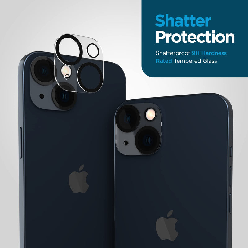 Case-Mate iPhone 14 Plus/iPhone 14 Camera Lens Protector - 9H Tempered Glass Film with Durable Anti-Scratch, Anti-Shatter Camera Cover -Ultra HD View with Night Shooting, Case Friendly, Easy Install