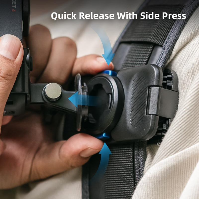 Osmo Pocket 4 Magnetic Quick Release Backpack Clip Mount,360° Rotation Bag Belt Shoulder Strap Mount Chest Holder with Expansion Adapter for DJI Osmo Pocket 4 Creator Combo Accessories T5 Pro