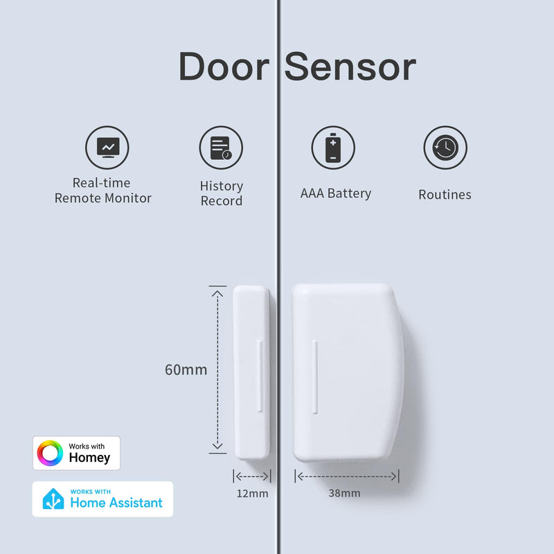 THIRDREALITY Zigbee Contact Sensor 2 Pack,Door and Window Monitor, Home Automation,Works with Home Assistant,SmartThings,Aeotec,Homey,Hubitat or Echo Devices with Build-in Zigbee Hub,hub Required Door Sensor 2 Pack