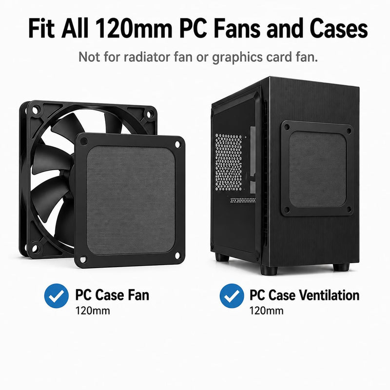 120MM Fan Dust Cover,Dust Filter,4 PCS Fan Filters,Magnetic Frame,Black | Nylon 120MM Fan Grill,120MM Fan Filter,Washable Dust Cover,Dust Filter,Durable Cooling,Tool-Free-for PC DF4-4PCS,NYLON