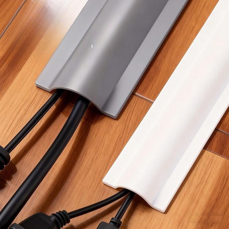 Flexible PVC Floor Cord Cover 3.8x100cm Cable Protector Indoor Extension Cord Hider for Safe Cable Management System Durable