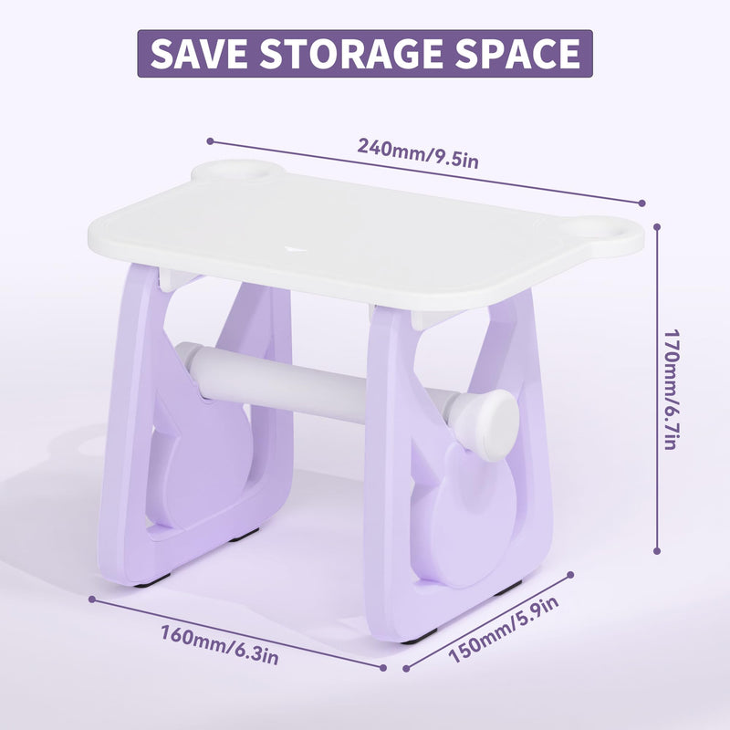 PONNOR Label Holder for Rolls and Fanfold Labels, Thermal Sticker for Desktop Printer, Fragile Stickers for Shipping, Label Stand Accessory Supplies for Home, DIY, Office, Small Business(Purple)