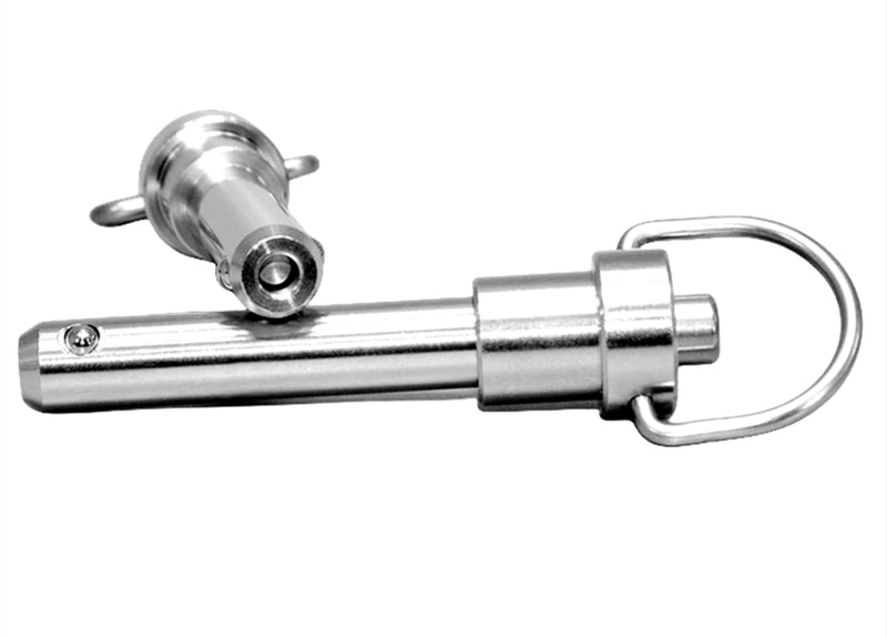 1 Pc Stainless Steel Ring Handle Locking Pin Ball Lock pins Quick Release pin with Button Locating pins Safety pins Dowels w/ Reinforced Lanyard (Dia.:1/2, 3in) Dia.:1/2