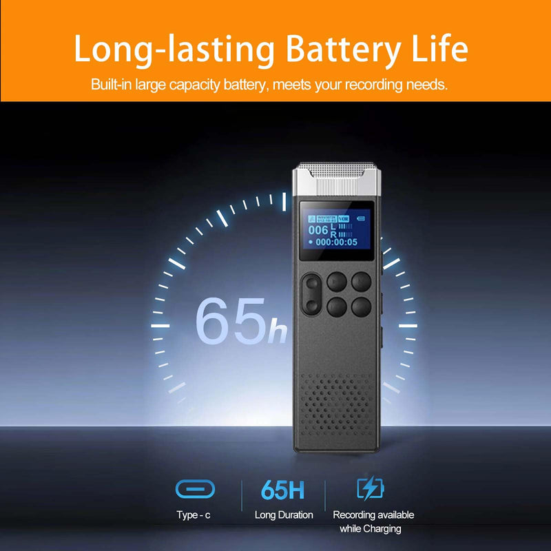 160GB Digital Voice Recorder with Playback Voice Activated Recorder for Lectures Meetings Interviews Portable Sound Audio Recorder Recording Device with Built-in Speaker A-B Repeat MP3 Player