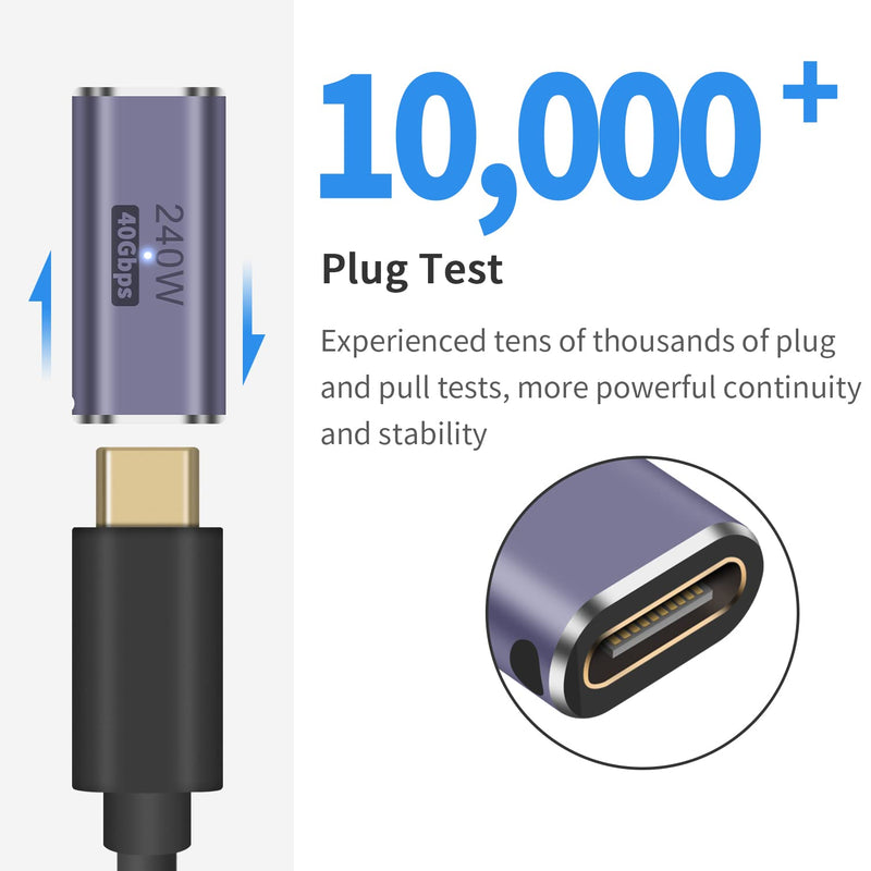 Poyiccot USB C Female to Female Adapter, USB C Coupler 240W Power Delivery, 40Gbps USB C Female to Female Coupler with 8K@60Hz Video Display Compatible for iPad, Macbook,Thunderbolt 4/3 (2Pack)