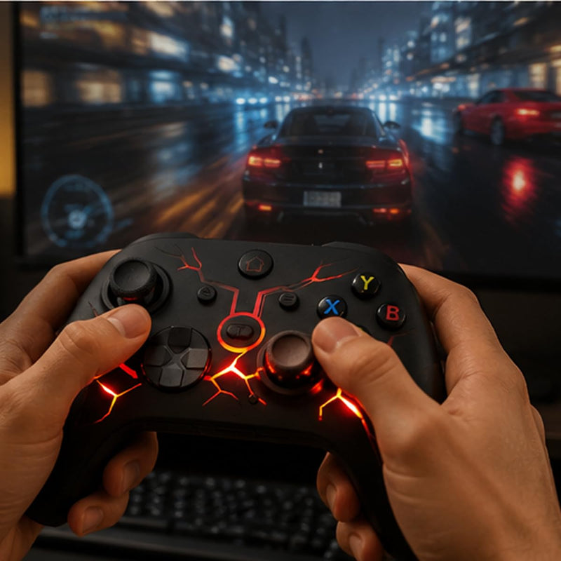 CFORWARD X Box One Controller with 2.4G Adapter, Wireless Gamepad for X Box 1/Series X/S & PC Win10+, With Dual Vibration, Turbo, Programmable Buttons, RGB LED Lighting, Third-Party Controller Black-TX102B