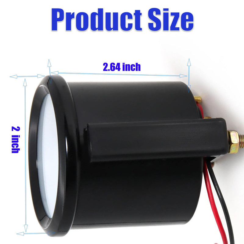 2" Universal Water Temp Gauge, 100-250℉ Blue LED Backlit DC 12V Thermometer Kit for Car/Boat/Truck/Motorcycle