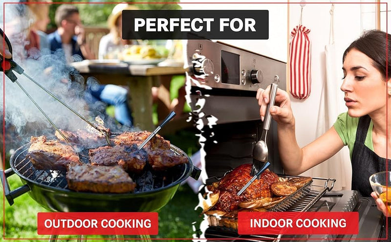 Wireless Bluetooth Meat Thermometer for Grill, Smoker, BBQ, Oven – 820ft Range, Digital Instant Read Cooking Probe for Steak, Turkey – Smart App Control, High Accuracy, Single Probe
