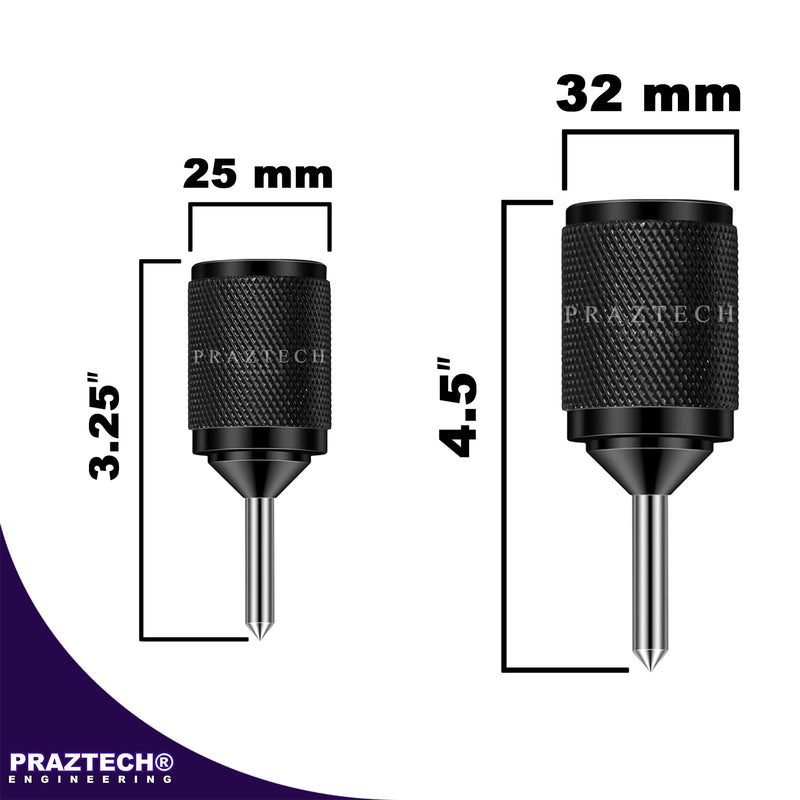 PRAZTECH® Universal Transfer Centre Aligner Center Punch - Hardened Pin (Set of 2) | EASY transfer center holes accurately | DIY Workshop Garage Hand Tool
