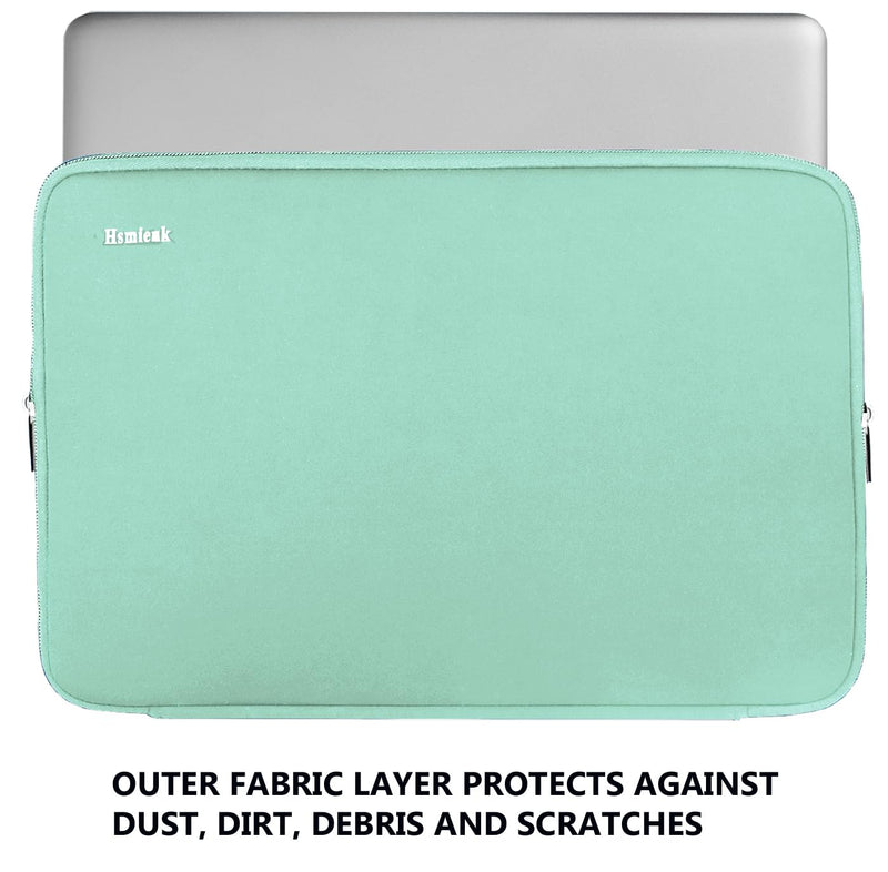 Laptop Sleeve 15.6 Inch, Durable Shockproof Protective Cover Flip Case Briefcase Carrying Bag Compatible with 15.6" HP, ASUS, Lenovo, Acer, Notebook, Computer, Ultrabook, Chromebook, Light Blue