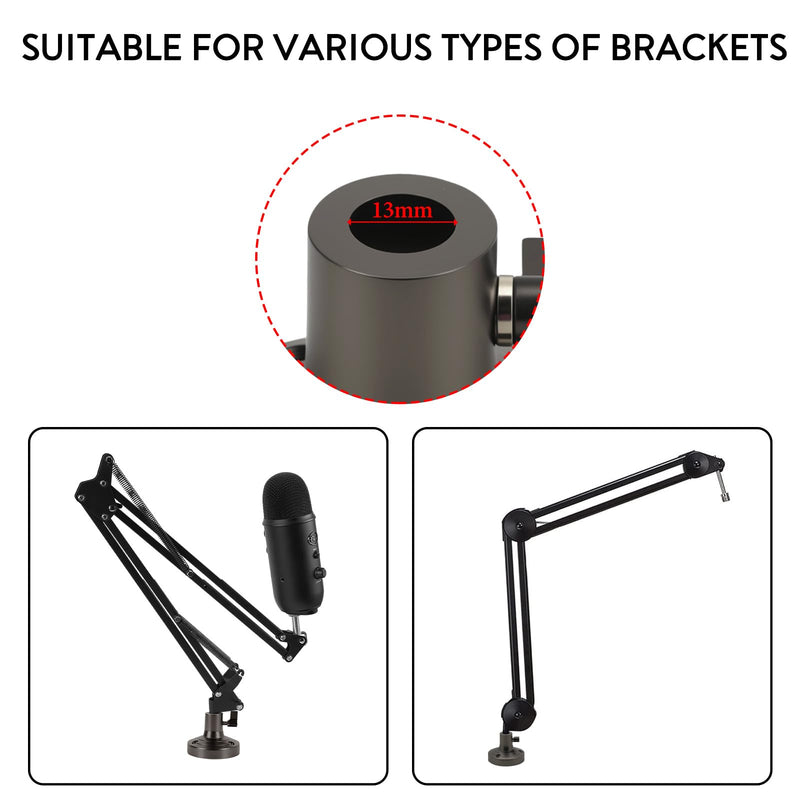 Microphone Table Flange Mount Adapter, Metal Desk Mount Clamp with Adjustable Hole Compatible with TONOR T20, Aokeo AK-35, InnoGear Mic Arm