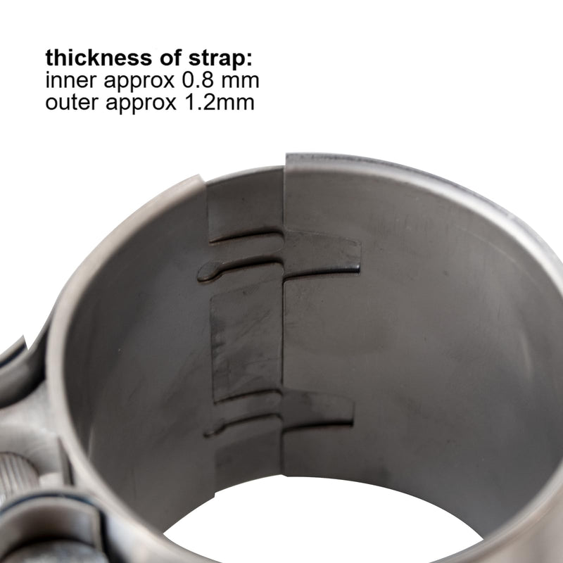 3 Inch Exhaust Clamp Butt Joint Band Clamp Sleeve Coupler 304 Stainless Steel 3 Inch