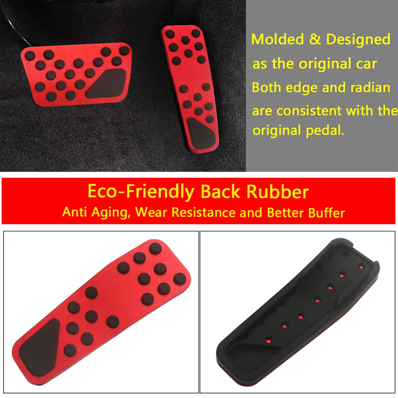 Accelerator Gas Brake Pad Cover Compatible for Dodge Challenger Foot Pedals 2008-2024, Compatible for 2011-2023 Dodge Charger Accessories, for Chrysler 300/300C 2010-2019 Pedal Cover Red