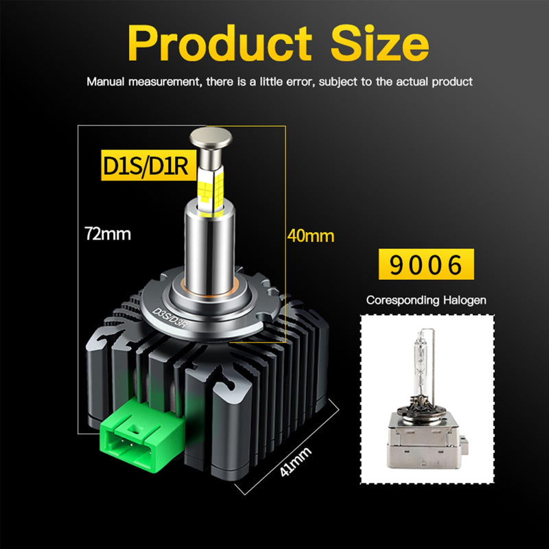  [AUSTRALIA] - D3S Bulbs, 360 Degrees 32000LM 6000K White 800% Brightness, D3R Xenon Replacement Lights, D3S/D3R Plug and Play Fog Light Bulbs, Pack of 2