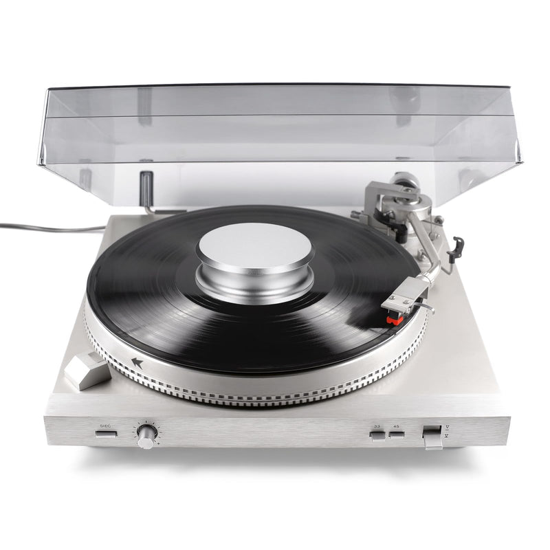MECCANIXITY Record Weight Stabilizer, 332g/12oz Matte Aluminum Turntable Weight Clamps 3'' x 1'' Vinyl Disc Stabilizer Vibration Dampener for LP Player HiFi Turntable, Silver 12oz (3" x 1")