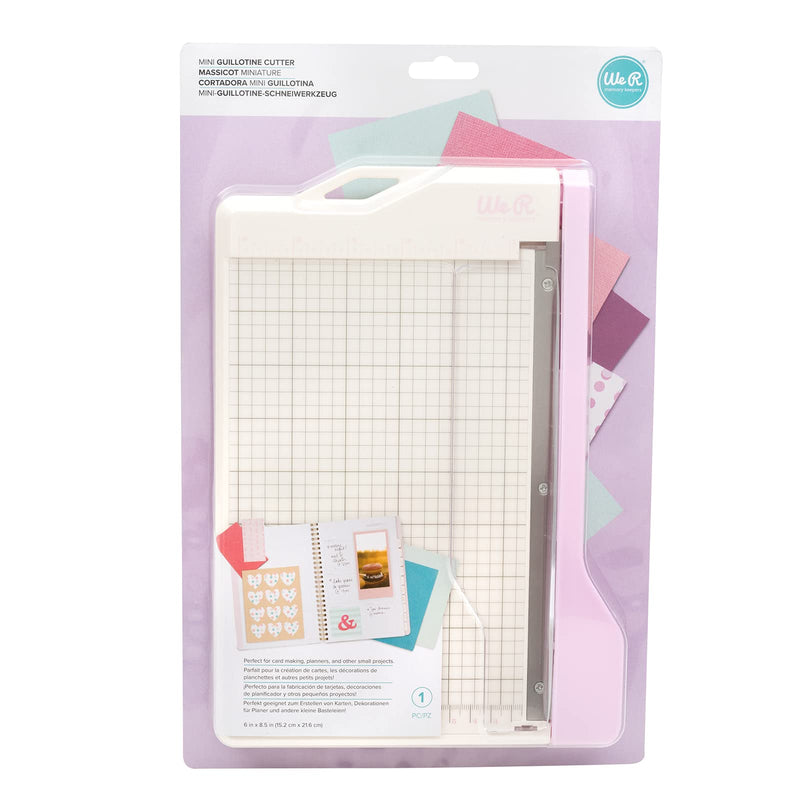 We R Memory Keepers Mini Guillotine Paper Trimmer – Lilac, Compact Paper Cutter, 1/4-Inch Grid for Precision Cutting, Cuts Up to 3 Sheets, Perfect for Card Making, Journals, and Small Craft Projects