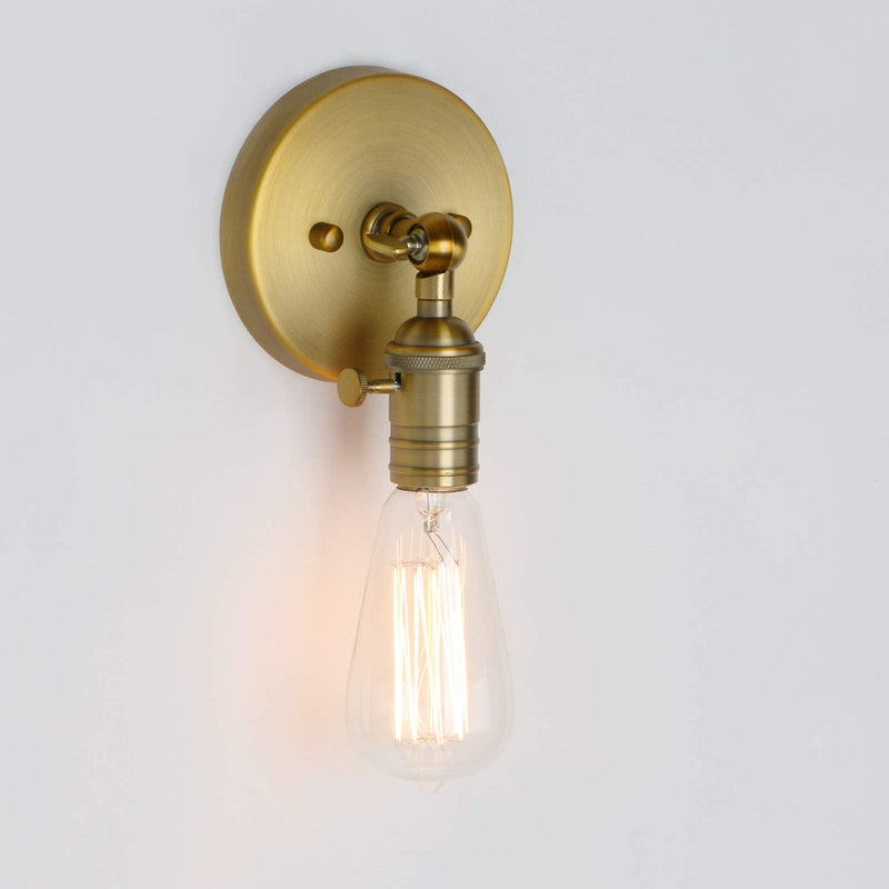 PERMO Minimalist Single Socket 1- Light Wall Sconce Lighting with On/Off Switch (Anqitue) Antique