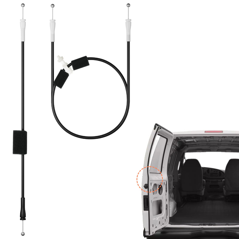 Rear Door Latch Release Cable Left Driver Side, Compatible with Ford E-150 E-250 E-350 E-450 Club Wagon Super Duty, Replaces 8C2Z15431A03A, 6C2Z1543286AA Rear Left & Upper