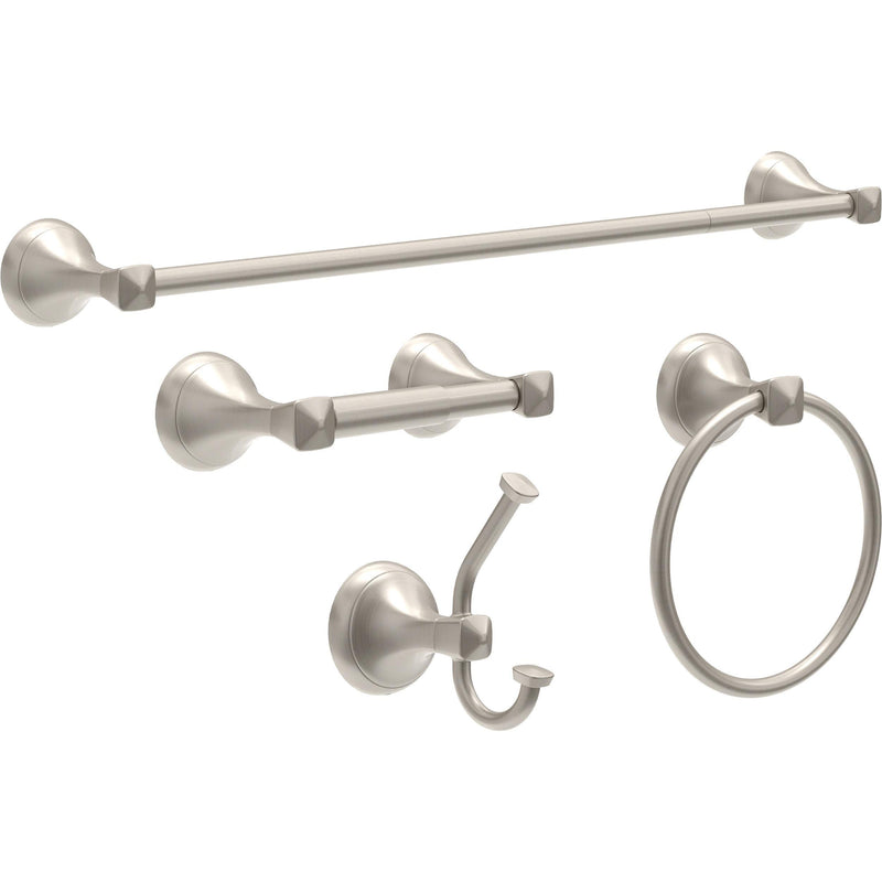 Delta Towel Rack | 24 or 18 Inch Brushed Nickel Adjustable Towel Bar for Bathroom, Kitchen | Esato Accessories