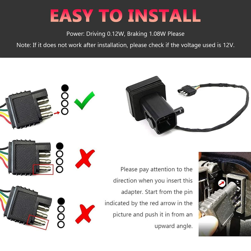 15 LED Brake Light Trailer Hitch Cover, Smoked Lens Square Brake Tail Light w/Trailer Adapter Pin, 12V Super Bright LED Towing Hitch Lighting Accessories Fit 2" Receiver (Black) Black
