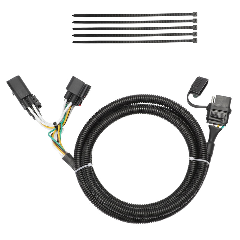 4 Way Trailer Wiring Harness Compatible with 2011-2019 Explorer, Flat Trailer Light Connector Assembly, Plug and Play Trailer Light Wiring 56172 118540