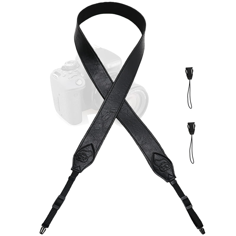 Camera Strap - 1.5" Wide Leather Camera Straps for Photographers, Quick Release Camera Neck Strap Fits All Cameras 01-black Leather Camera Strap