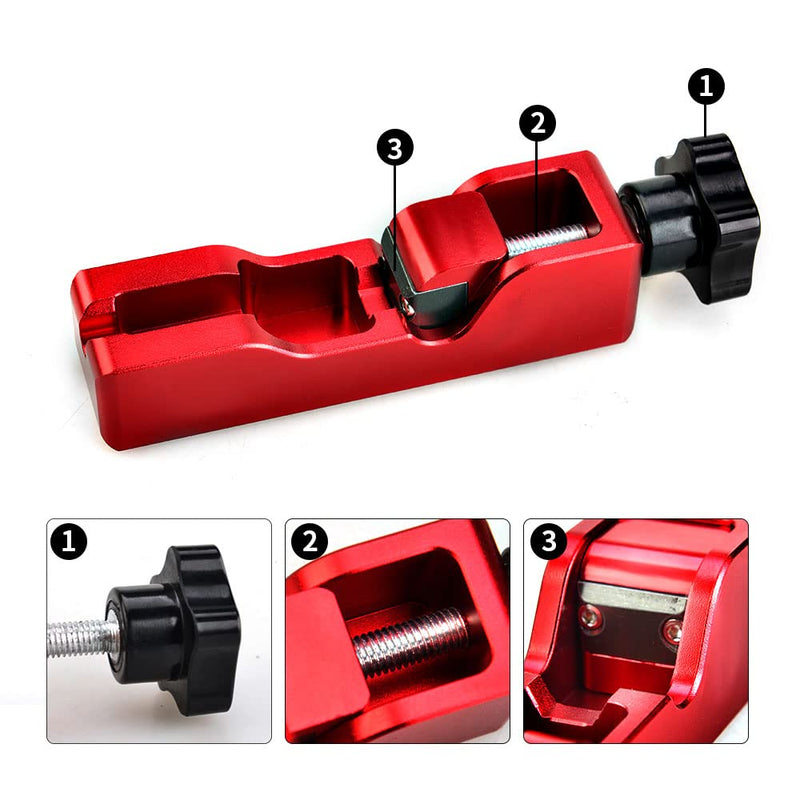 Universal Spark Plug Gap Tool Compatible with Most 10mm 12mm 14mm 16mm Spark Plugs Red - 1 Set with Feeler Gauge